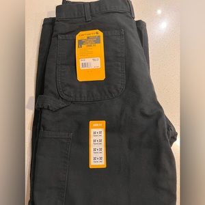 Carhartt men’s washed duck dungaree flannel lined work pant black
